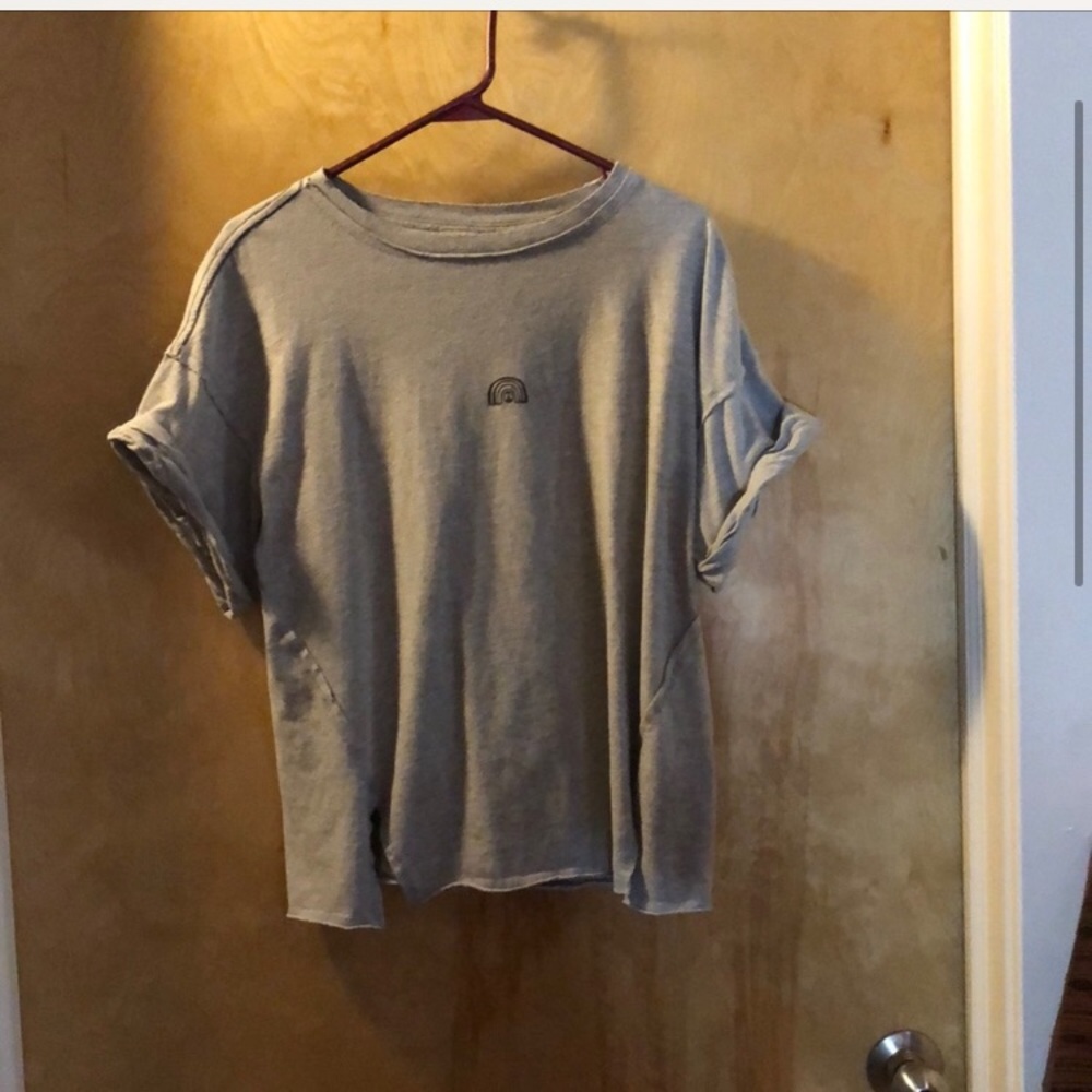 Free people gray longish crop top